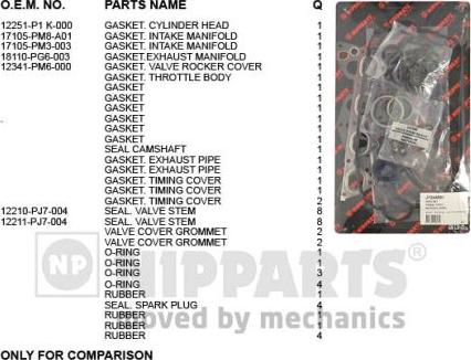 Nipparts J1244061 - Комплект прокладок, головка циліндра autozip.com.ua