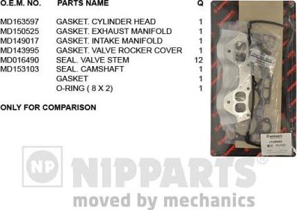 Nipparts J1245043 - Комплект прокладок, головка циліндра autozip.com.ua