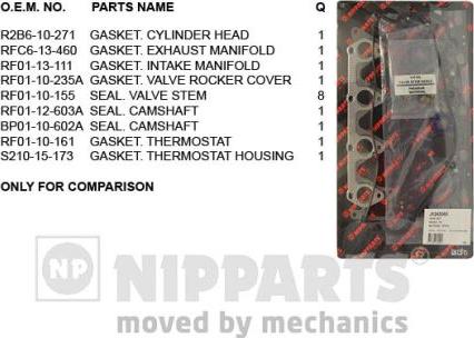 Nipparts J1243065 - Комплект прокладок, головка циліндра autozip.com.ua