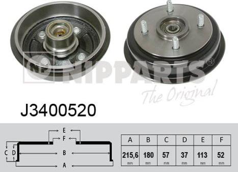 Nipparts J3400520 - Гальмівний барабан autozip.com.ua