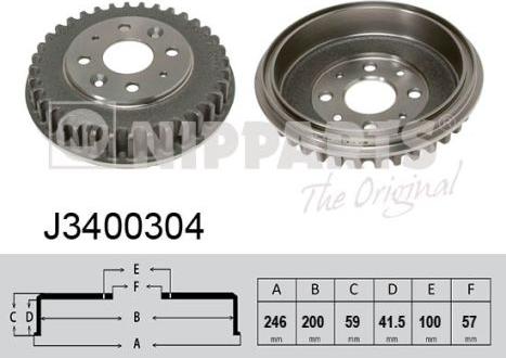 Nipparts J3400304 - Гальмівний барабан autozip.com.ua