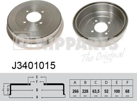 Nipparts J3401015 - Гальмівний барабан autozip.com.ua