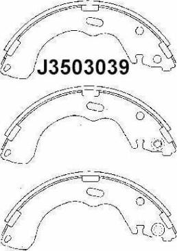 Nipparts J3503039 - Комплект гальм, барабанний механізм autozip.com.ua