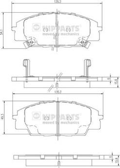 Nipparts J3604055 - Гальмівні колодки, дискові гальма autozip.com.ua