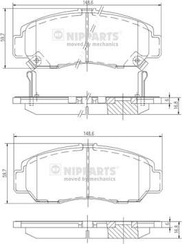 Nipparts J3604051 - Гальмівні колодки, дискові гальма autozip.com.ua