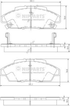 Nipparts J3604052 - Гальмівні колодки, дискові гальма autozip.com.ua