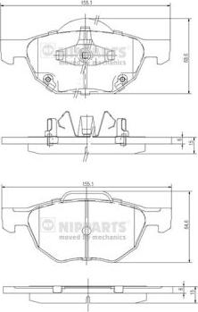 Nipparts J3604064 - Гальмівні колодки, дискові гальма autozip.com.ua