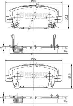 Nipparts J3604065 - Гальмівні колодки, дискові гальма autozip.com.ua