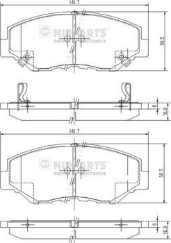 Nipparts J3604061 - Гальмівні колодки, дискові гальма autozip.com.ua