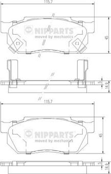 Nipparts J3604019 - Гальмівні колодки, дискові гальма autozip.com.ua