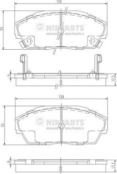 Nipparts J3604026 - Гальмівні колодки, дискові гальма autozip.com.ua