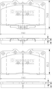 Nipparts J3605033 - Гальмівні колодки, дискові гальма autozip.com.ua