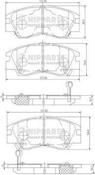 Nipparts J3605027 - Гальмівні колодки, дискові гальма autozip.com.ua
