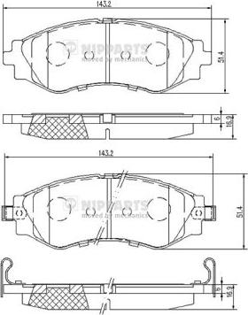 Nipparts J3600910 - Гальмівні колодки, дискові гальма autozip.com.ua