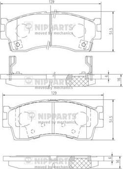 Nipparts J3600308 - Гальмівні колодки, дискові гальма autozip.com.ua