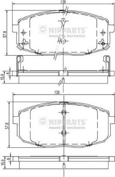 Nipparts J3600319 - Гальмівні колодки, дискові гальма autozip.com.ua