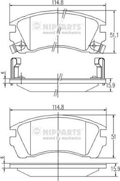 Nipparts J3601049 - Гальмівні колодки, дискові гальма autozip.com.ua