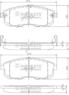 Nipparts J3601044 - Гальмівні колодки, дискові гальма autozip.com.ua