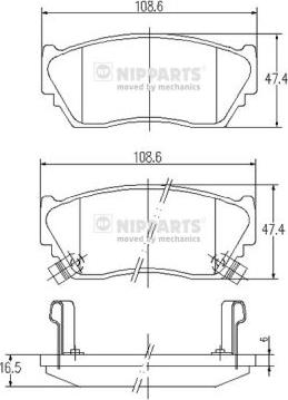 Nipparts J3601048 - Гальмівні колодки, дискові гальма autozip.com.ua