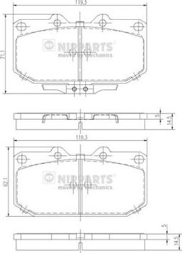 Nipparts J3601047 - Гальмівні колодки, дискові гальма autozip.com.ua