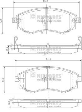 Nipparts J3601055 - Гальмівні колодки, дискові гальма autozip.com.ua