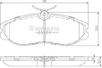 Nipparts J3601056 - Гальмівні колодки, дискові гальма autozip.com.ua