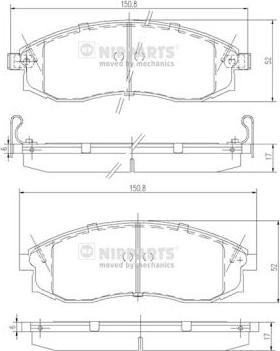 Nipparts J3601066 - Гальмівні колодки, дискові гальма autozip.com.ua