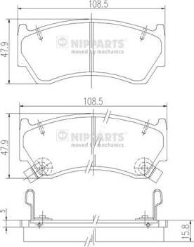 Nipparts J3601062 - Гальмівні колодки, дискові гальма autozip.com.ua