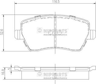 Nipparts J3601085 - Гальмівні колодки, дискові гальма autozip.com.ua