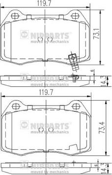 Nipparts J3601083 - Гальмівні колодки, дискові гальма autozip.com.ua