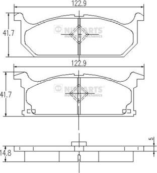 Nipparts J3608004 - Гальмівні колодки, дискові гальма autozip.com.ua