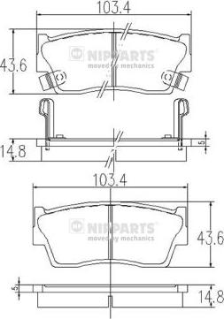 Nipparts J3608006 - Гальмівні колодки, дискові гальма autozip.com.ua