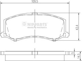 Nipparts J3608010 - Гальмівні колодки, дискові гальма autozip.com.ua