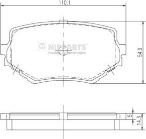 Nipparts J3608017 - Гальмівні колодки, дискові гальма autozip.com.ua