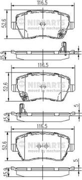 Nipparts J3608026 - Гальмівні колодки, дискові гальма autozip.com.ua