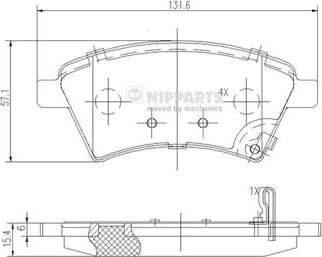 Nipparts J3608028 - Гальмівні колодки, дискові гальма autozip.com.ua