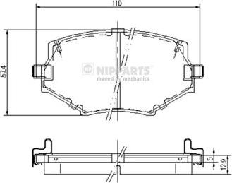 Nipparts J3603044 - Гальмівні колодки, дискові гальма autozip.com.ua