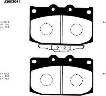 Nipparts J3603041 - Гальмівні колодки, дискові гальма autozip.com.ua