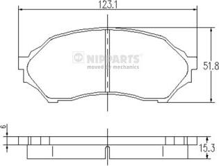 Nipparts J3603047 - Гальмівні колодки, дискові гальма autozip.com.ua