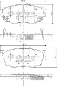 Nipparts J3603051 - Гальмівні колодки, дискові гальма autozip.com.ua