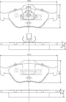 Nipparts J3603065 - Гальмівні колодки, дискові гальма autozip.com.ua