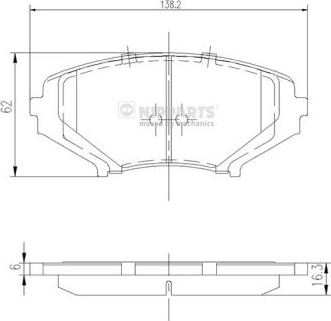 Nipparts J3603066 - Гальмівні колодки, дискові гальма autozip.com.ua