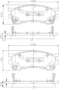 Nipparts J3603061 - Гальмівні колодки, дискові гальма autozip.com.ua