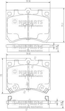 Nipparts J3603035 - Гальмівні колодки, дискові гальма autozip.com.ua