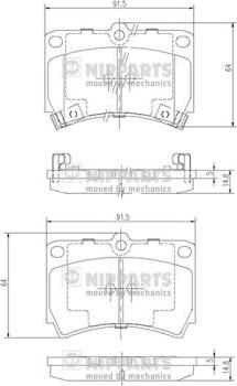 Nipparts J3603036 - Гальмівні колодки, дискові гальма autozip.com.ua