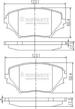 Nipparts J3602095 - Гальмівні колодки, дискові гальма autozip.com.ua