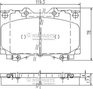 Nipparts J3602097 - Гальмівні колодки, дискові гальма autozip.com.ua