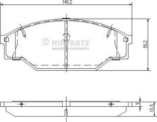 Nipparts J3602047 - Гальмівні колодки, дискові гальма autozip.com.ua