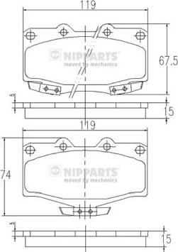 Nipparts J3602054 - Гальмівні колодки, дискові гальма autozip.com.ua