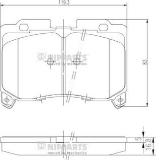 Nipparts J3602069 - Гальмівні колодки, дискові гальма autozip.com.ua